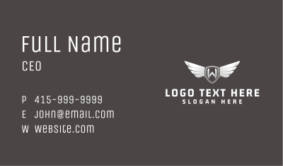Automotive Silver Wing Letter W Business Card Image Preview