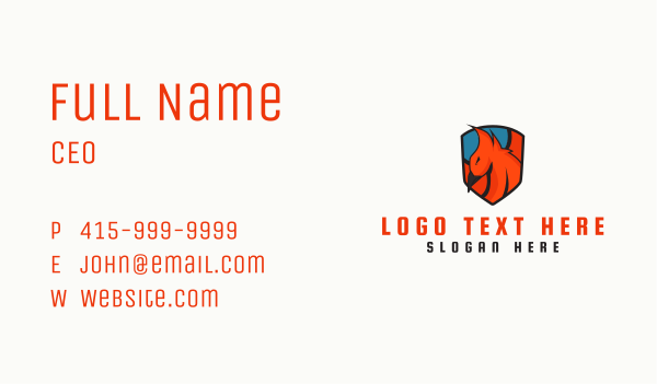 Red Phoenix Shield Business Card Design Image Preview
