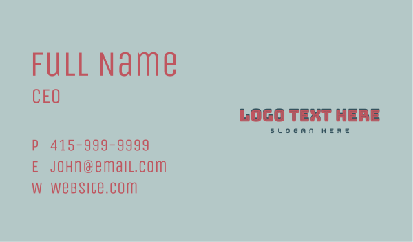 Retro Gamer Wordmark Business Card Design Image Preview