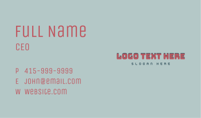 Retro Gamer Wordmark Business Card Image Preview