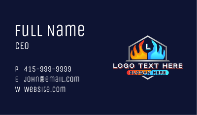 Fire Ice HVAC Ventilation Business Card Image Preview
