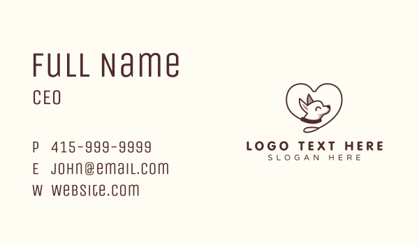 Chihuahua Dog Leash Business Card Design Image Preview
