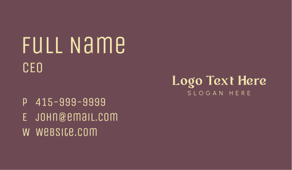 Generic Luxury Wordmark Business Card Design Image Preview
