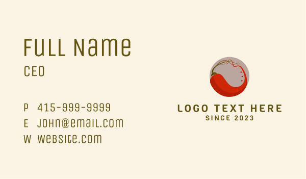 Chili Food Emblem  Business Card Design Image Preview