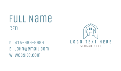 Abstract Hand House  Business Card Image Preview