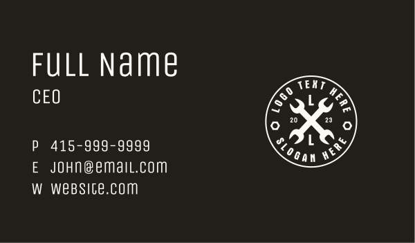 Rustic Mechanic Shop Lettermark Business Card Design Image Preview