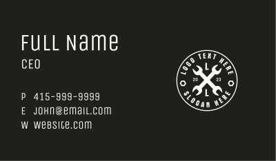 Rustic Mechanic Shop Lettermark Business Card Image Preview