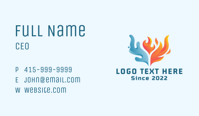 Water Fire Blaze Business Card Image Preview