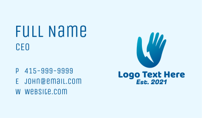 Blue Electric Hand Business Card Image Preview