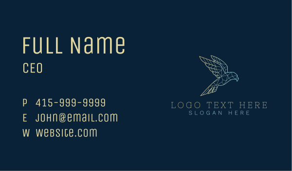 Geometric Flying Bird Business Card Design Image Preview