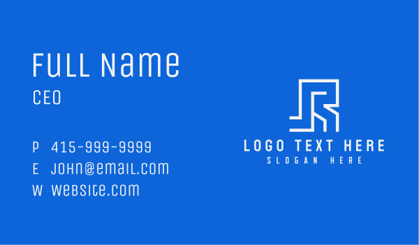 Geometric Maze Letter R  Business Card Design Image Preview
