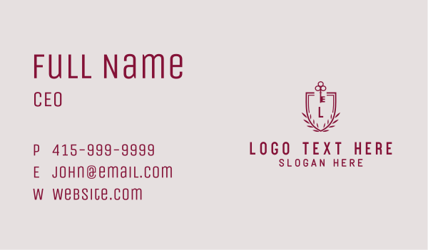 Key Crest Letter L Business Card Design Image Preview