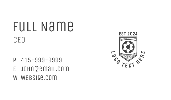 Soccer Shield Emblem Business Card Design Image Preview