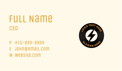 Lightning Vinyl Record Badge Business Card Image Preview
