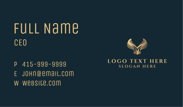 Golden Abstract Animal Business Card Design Image Preview