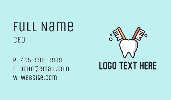 Dental Tooth Toothbrush  Business Card Design Image Preview