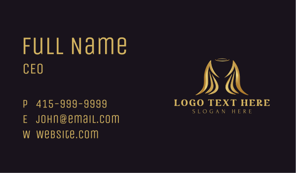 Golden Wings Halo Business Card Design Image Preview
