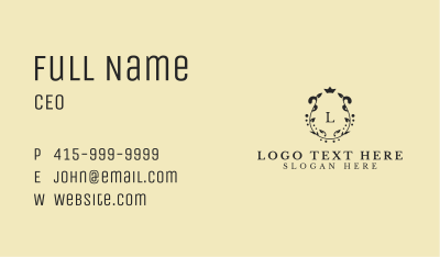 Crown Wreath Ornament Lettermark Business Card Image Preview