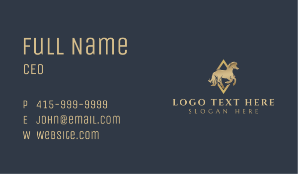 Premium Equine Horse Business Card Design Image Preview