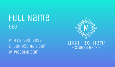 Abstract Wreath Lettermark Business Card