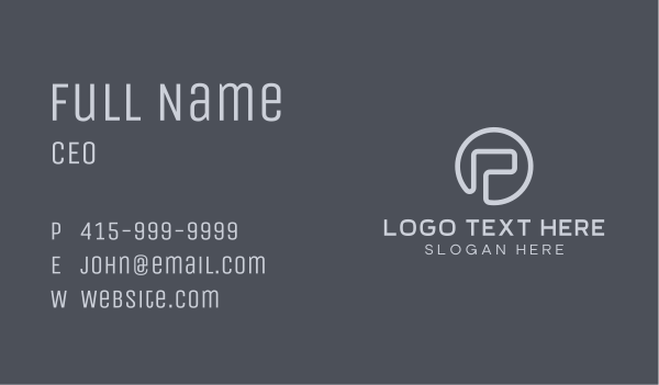 Generic Studio Letter P Business Card Design Image Preview