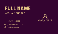Gold Jewelry Store Letter A Business Card Image Preview