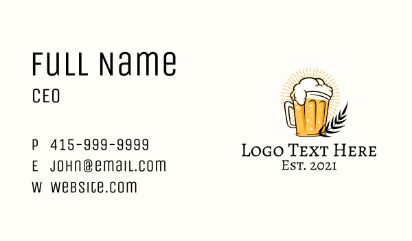 Beer Glass Cartoon  Business Card Design Image Preview