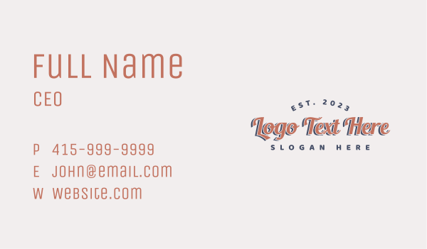 Stylish Business Wordmark Business Card Design Image Preview
