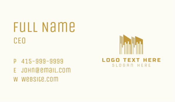 Golden Building Property Business Card Design Image Preview
