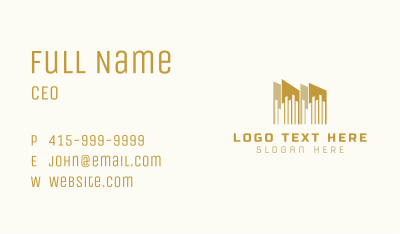 Golden Building Property Business Card Image Preview