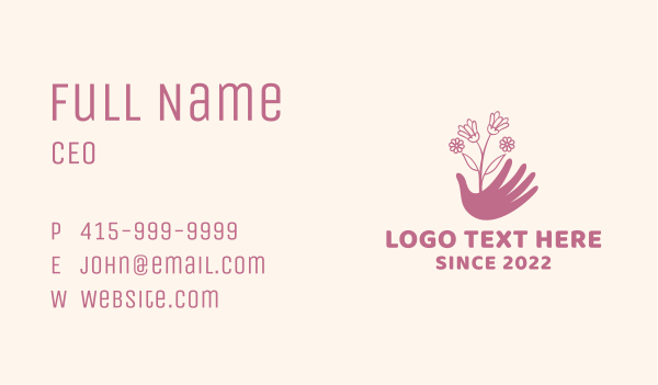 Botanical Flower Hand Business Card Design Image Preview