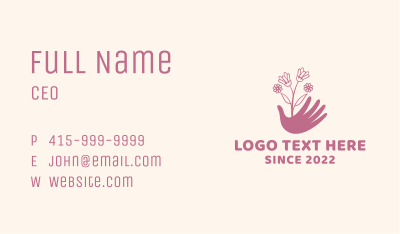 Botanical Flower Hand Business Card Image Preview