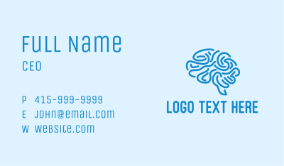 Blue Linear Brain Business Card Image Preview