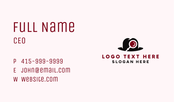 Magnifying Glass Hat Business Card Design Image Preview