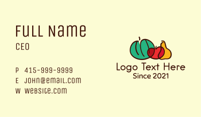 Multicolor Vegetable Doodle  Business Card Image Preview