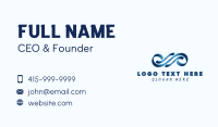 Gradient Blue Ribbon Business Card Design