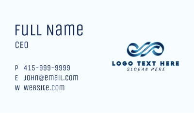 Gradient Blue Ribbon Business Card Image Preview