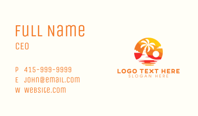 Beach Resort Swimming Business Card Image Preview