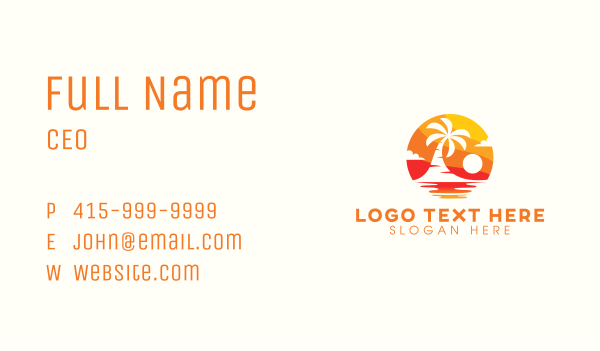 Beach Resort Swimming Business Card Design Image Preview