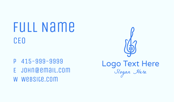 Electric Guitar Note  Business Card Design Image Preview