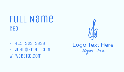 Electric Guitar Note  Business Card Image Preview