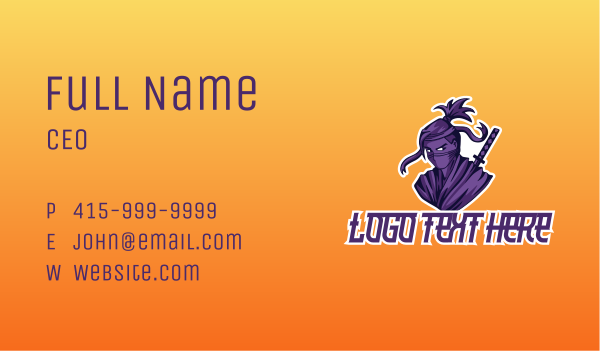 Purple Ninja Esports Business Card Design Image Preview