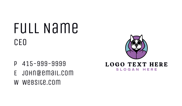 Boston Terrier Dog Hoodie Business Card Design Image Preview