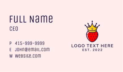 Strawberry Fruit Crown Business Card Image Preview