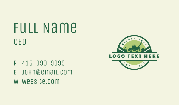 Lawn Mower Landscape Gardening Business Card Design Image Preview