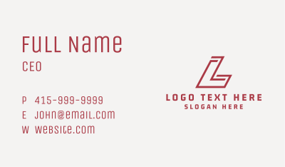 Sports Letter L Business Card Image Preview
