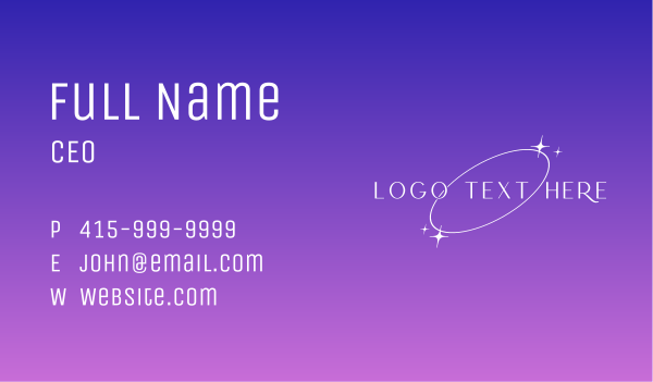 Y2K Elegant Galactic Stars Business Card Design Image Preview