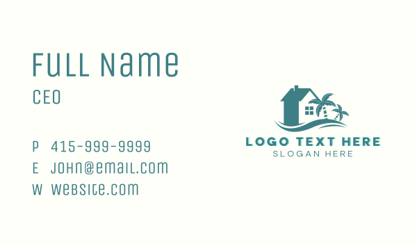 Beach House Wave Resort Business Card Design Image Preview