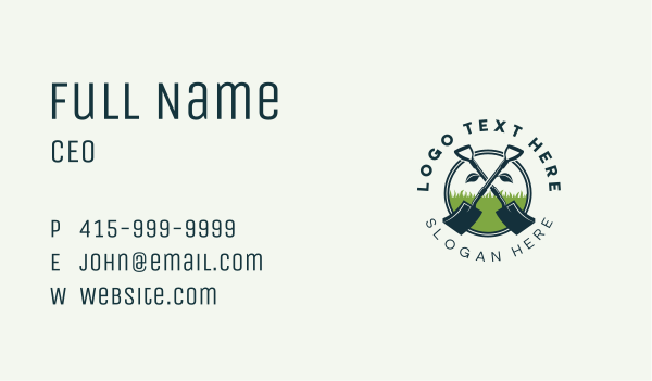 Lawn Shovel Landscape Business Card Design Image Preview