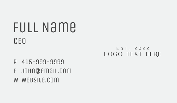 Generic Brand Wordmark Business Card Design Image Preview